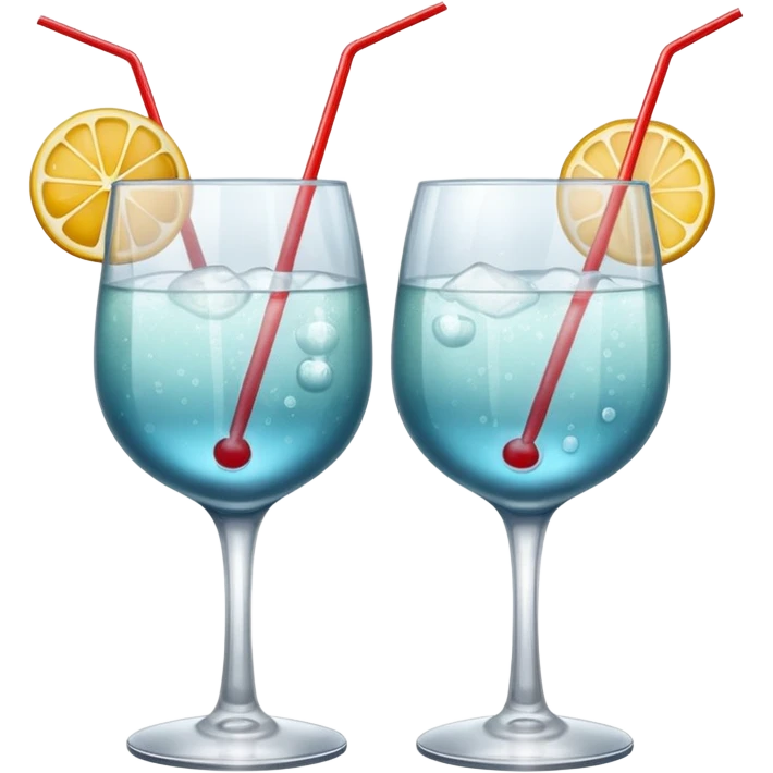 two cocktail cheers each other, without fruit, without tube emoji