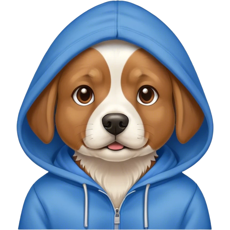 Dog wearing hoodie emoji