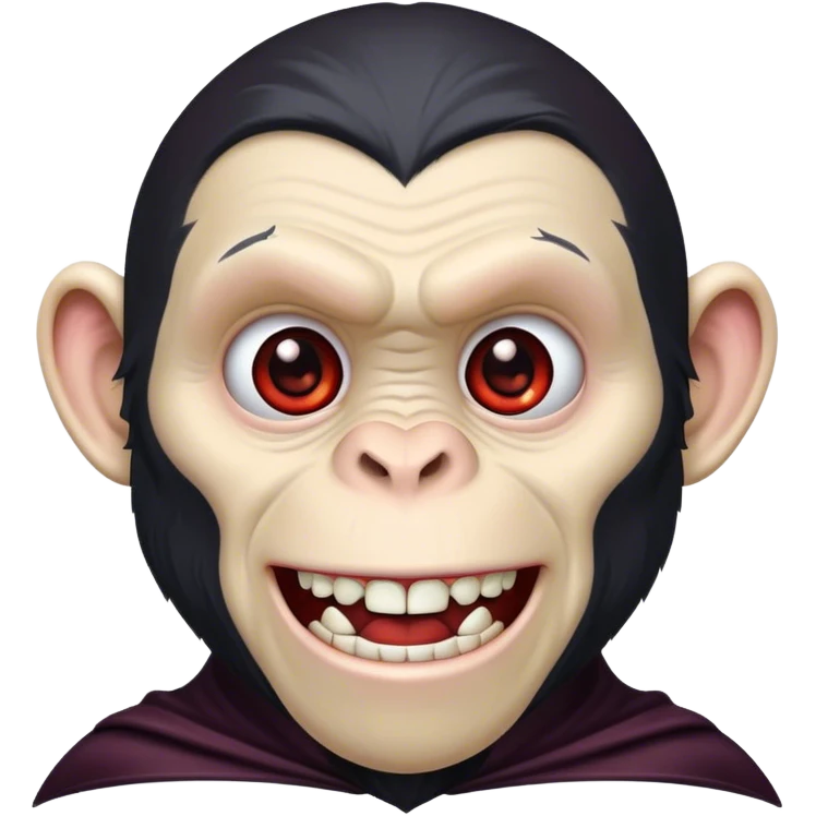 chimpanzee as batman vampire face *old emoji* emoji