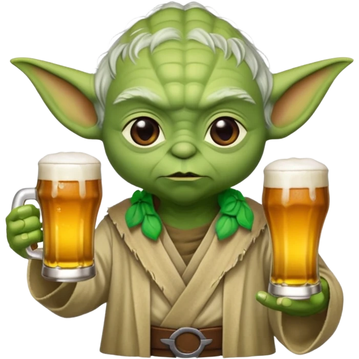 Yoda avec une bierre emoji