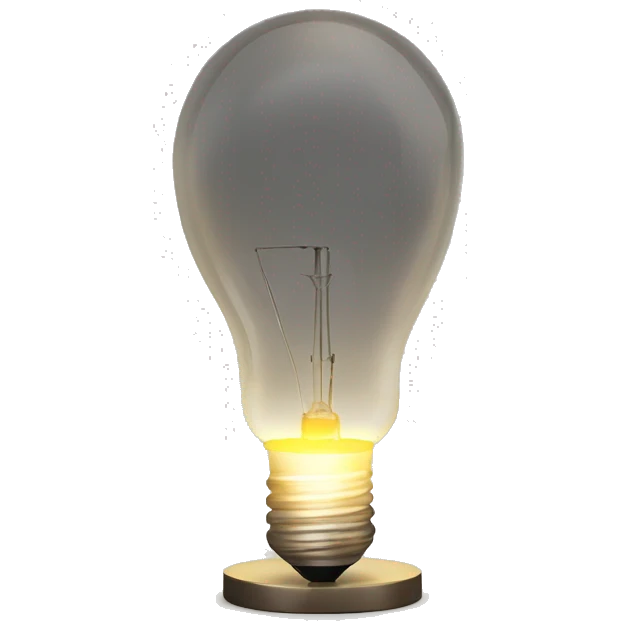 exposed incandescent light bulb on floor length light stand emoji