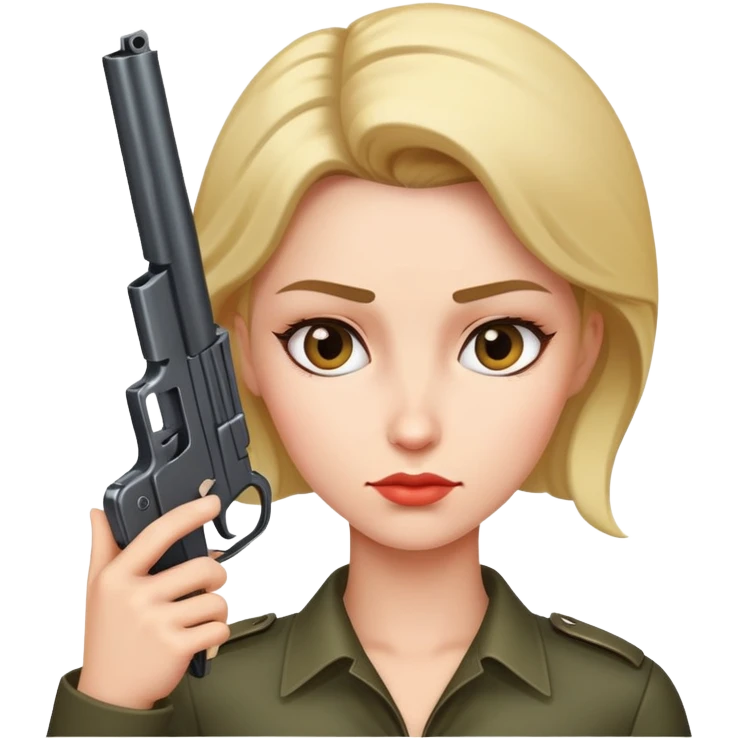Gun to the head of woman emoji