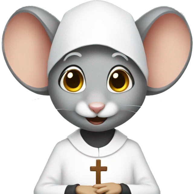 a mouse that is a nun emoji