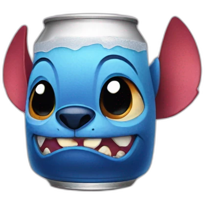 Stitch drinks beer emoji