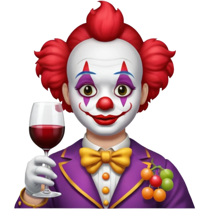 a clown drinking wine  emoji