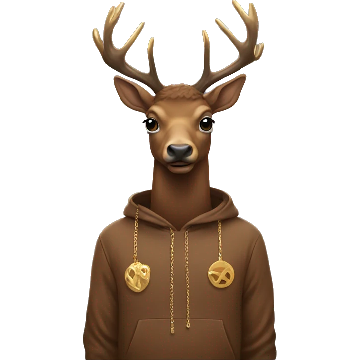 Elk wearing hoodie with gold chain emoji
