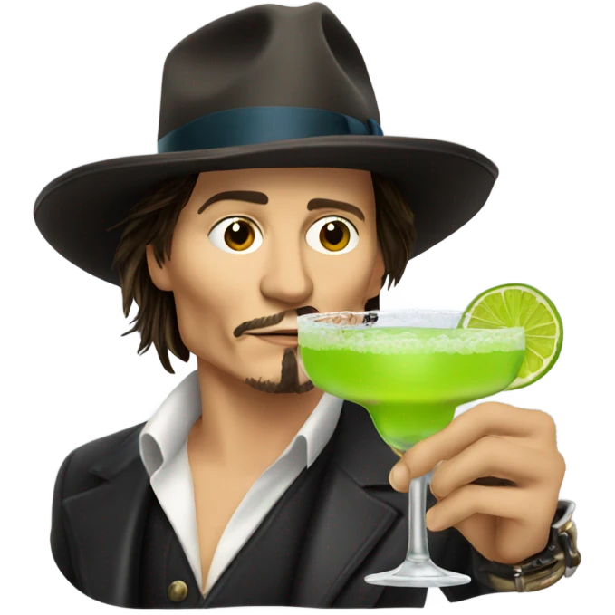 Johnny Depp drinking a margarita  emoji