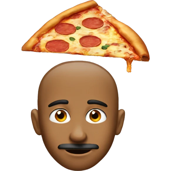 The thinking emoji but it's made of pizza  emoji