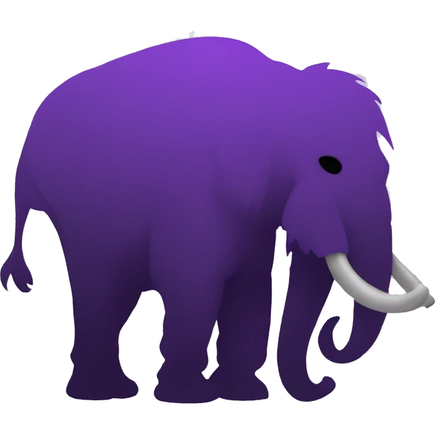 a 2D purple mammoth side silhouette emoji