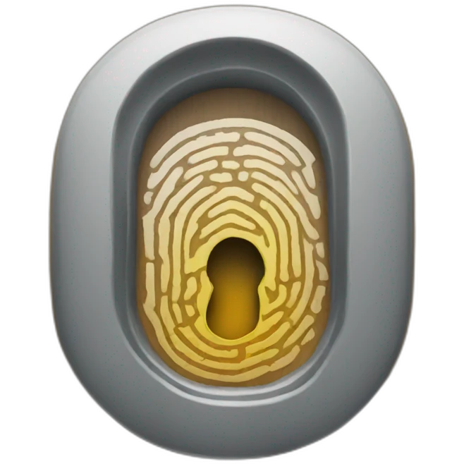 Fingerprint with a Keyhole emoji