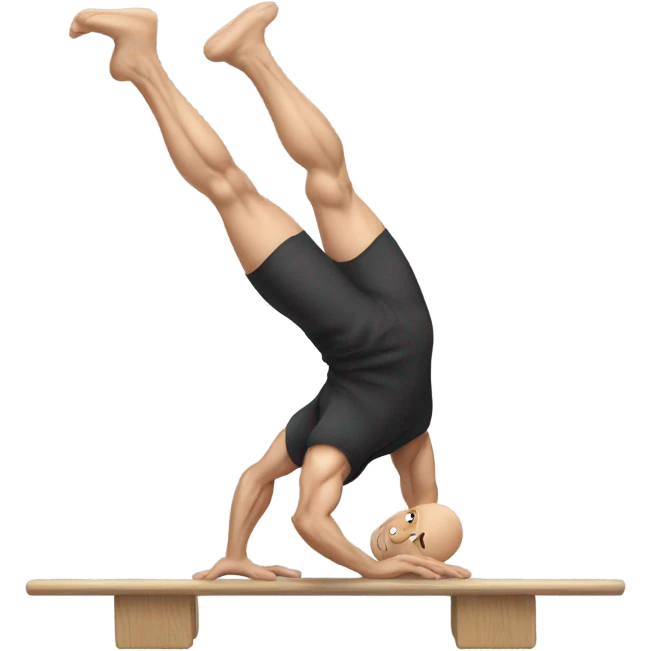 man do calisthenics skill, man is white and do a planche skill emoji