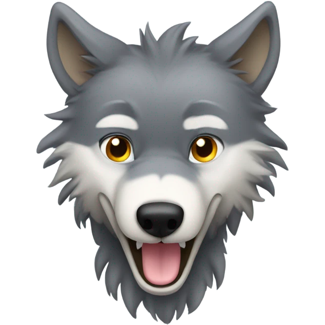 Wolf getting feet paws tickled emoji
