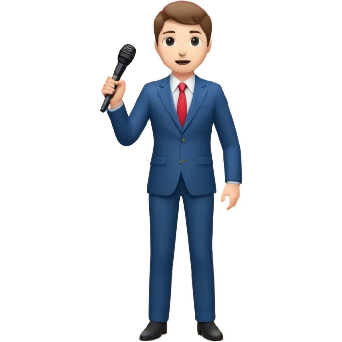 presenter on theater stage, whole body emoji