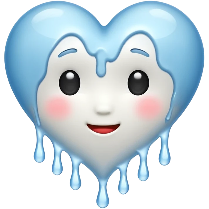 white heart melting (no face) emoji