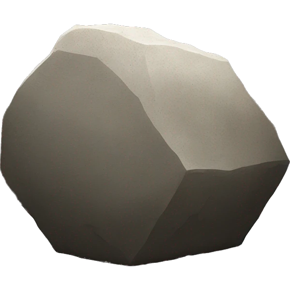 Large boulder embedded in concrete box underground emoji