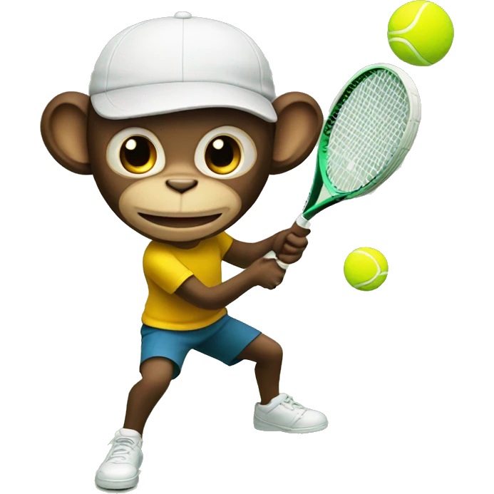 tennis playing monkey emoji