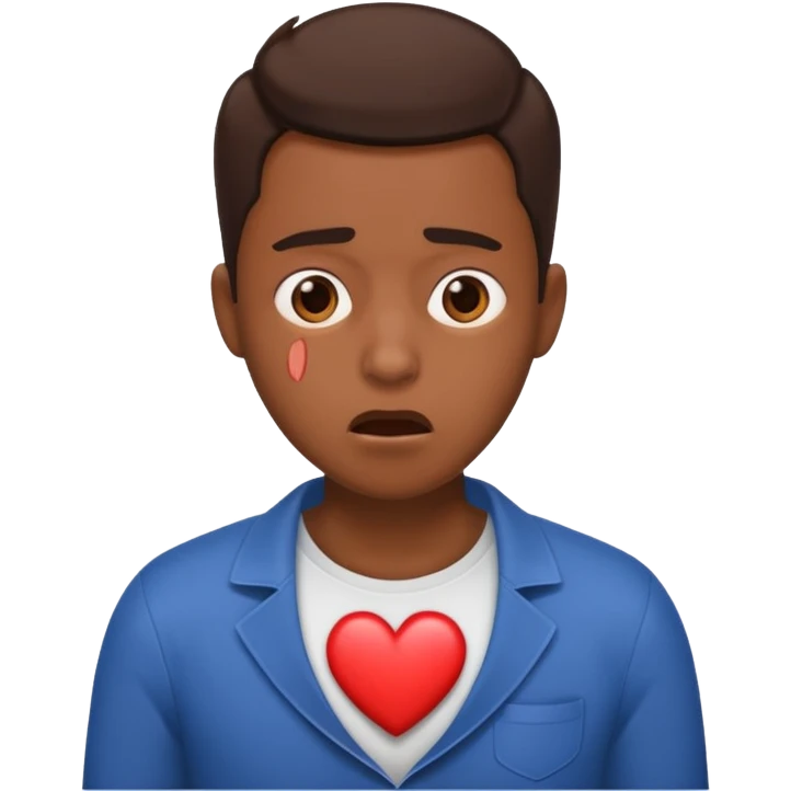 heart thumping out of chest brown skin person emoji