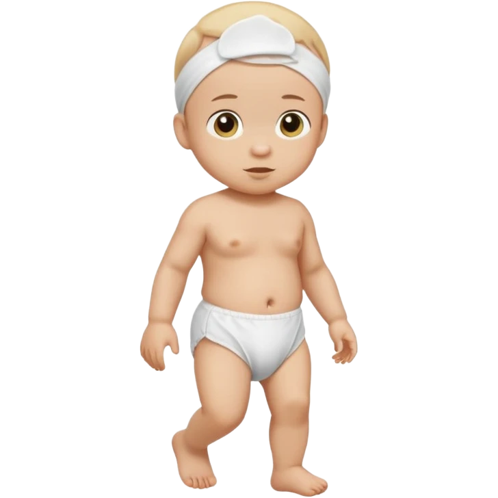 baby wearing a white diaper walking emoji