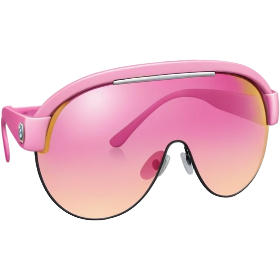 pink visor sunglasses with small decorative elements, fashion forward Y2K style emoji
