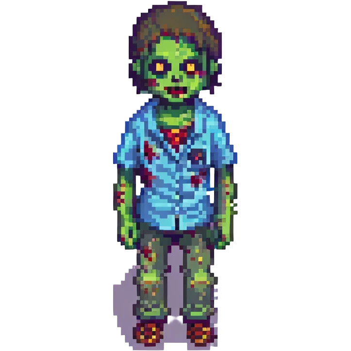 boy zombie pixel art style emoji