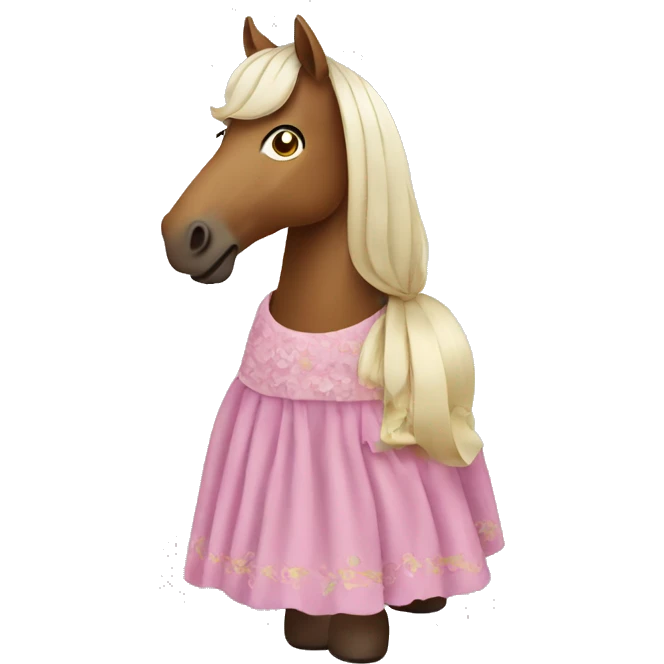 a horse wearing a dress emoji