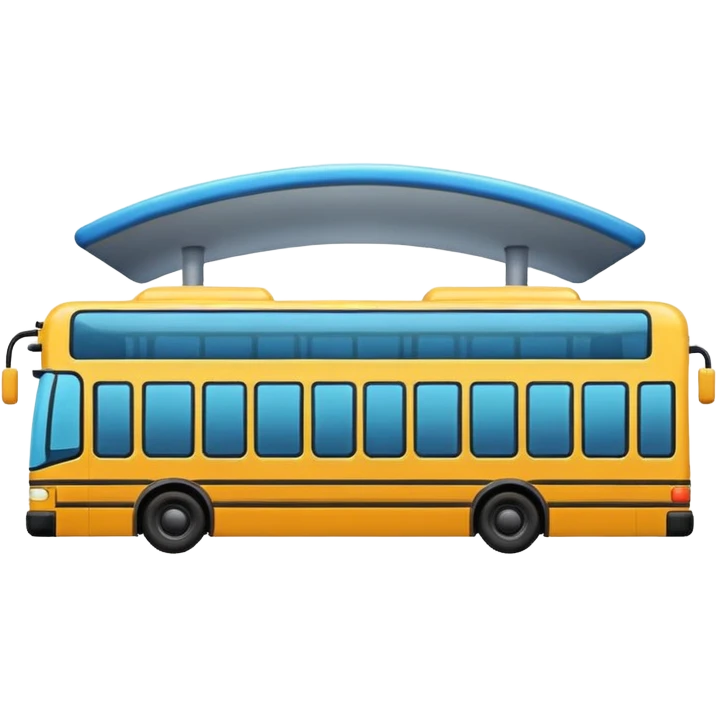 bus station, emoji style, unique composition different from previous emoji