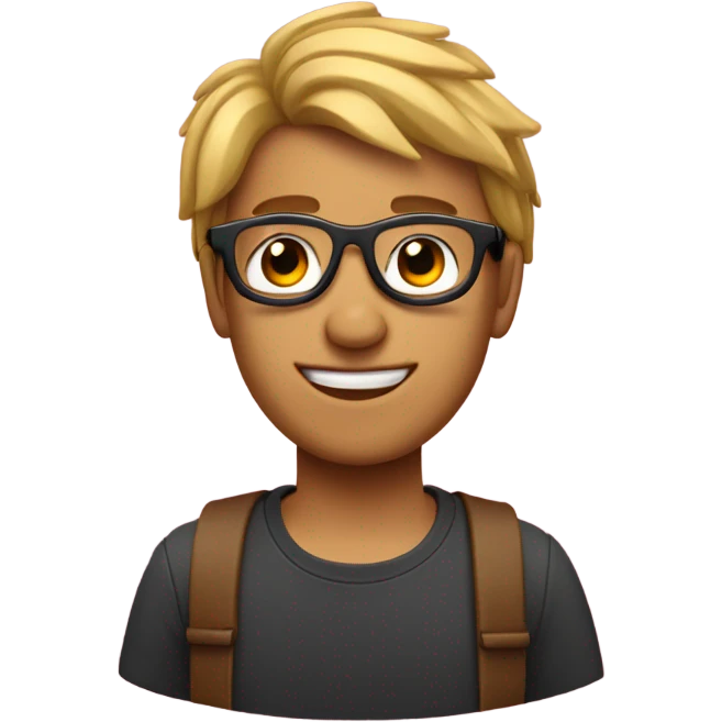 Chico moreno de lentes con cabello rosa  emoji