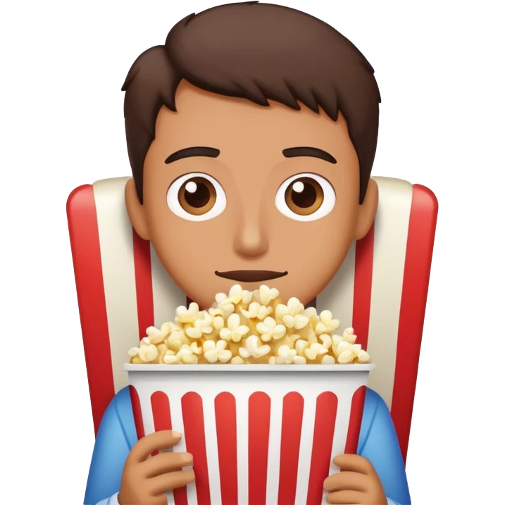 person watching a movie with popcorn emoji