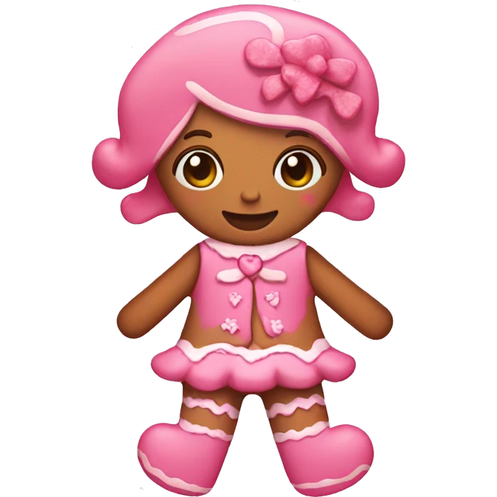 Pink gingerbread girl emoji