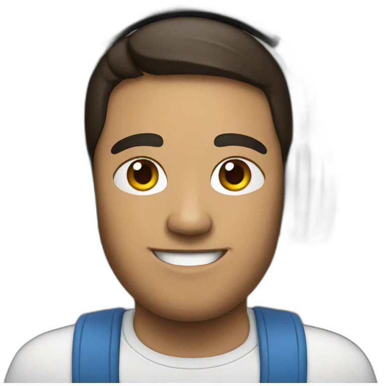 a mexican guy with headphones and a mac emoji