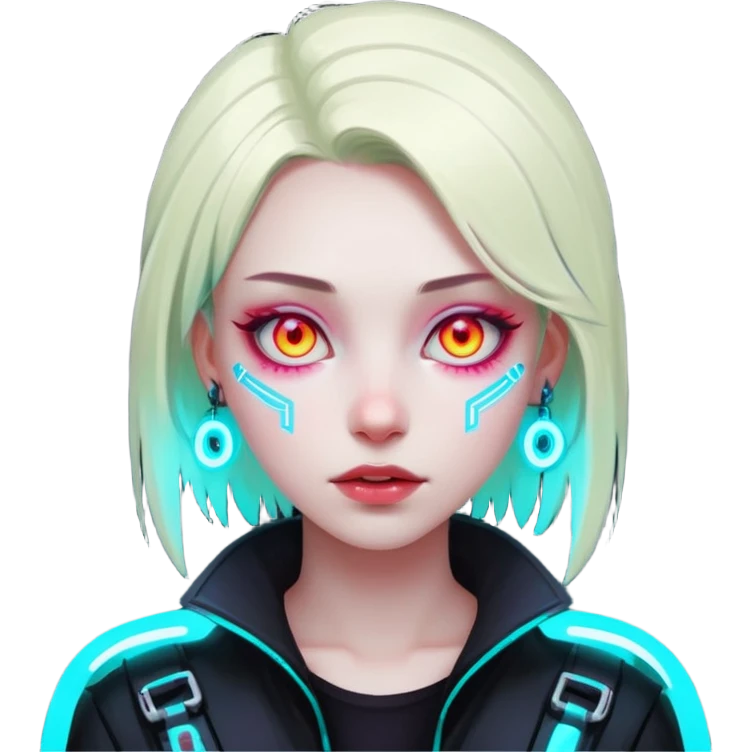 girl neon cyberpunk emoji