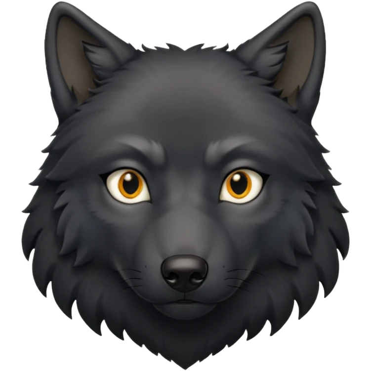 a circumspect black wolf  emoji