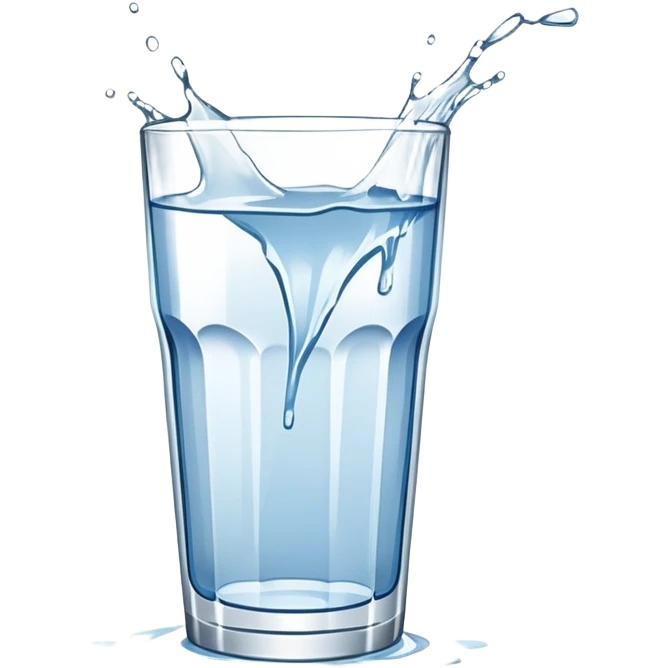 shattered drinking glass with water spilling emoji