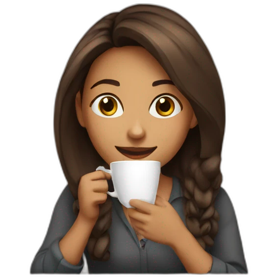 girl drinking coffee emoji