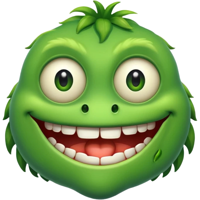 One eyed green happy monster emoji