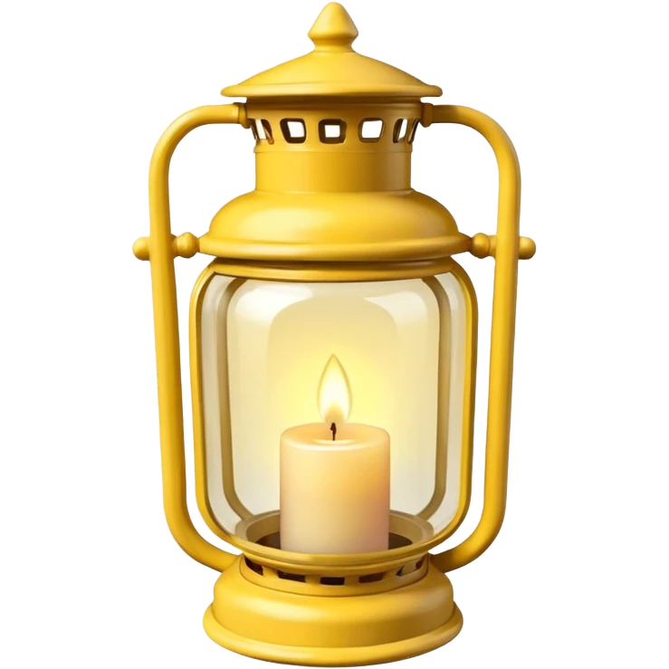 Candle in pastel yellow lantern holder  emoji