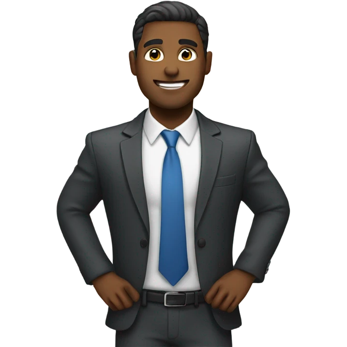 business man with confidence pose emoji
