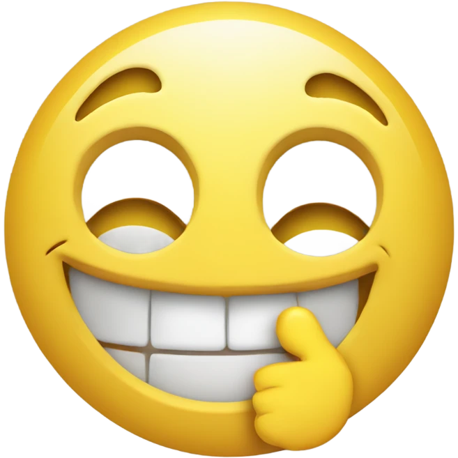 smiley face with a finger emoji