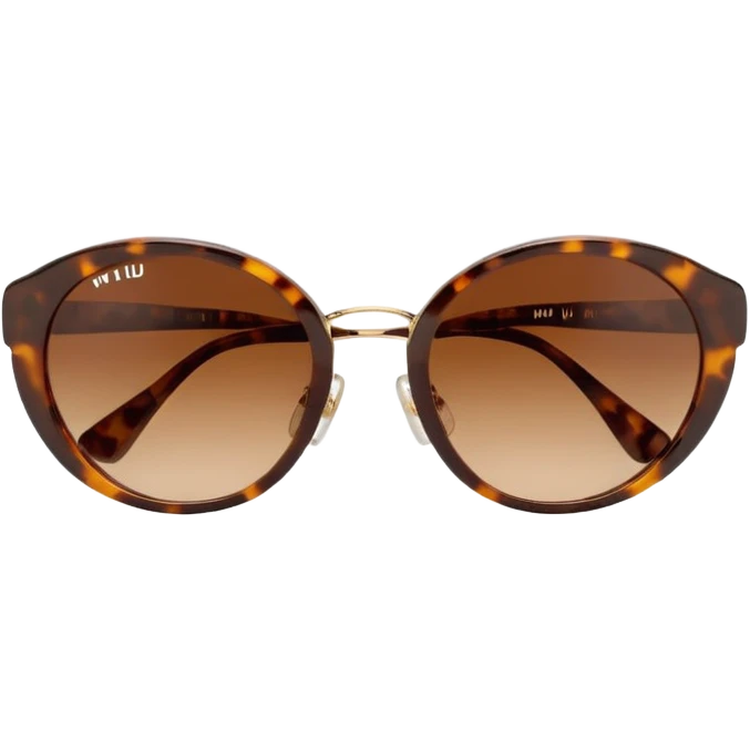 Miu Miu oval brown sunglasses emoji
