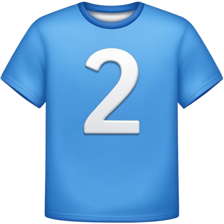 A blue T-shirt with 20 written on it emoji