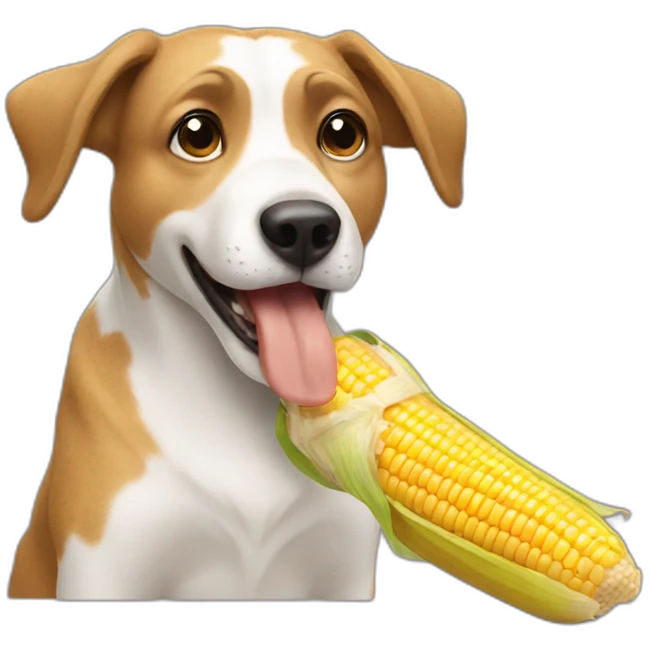 dog eating corn emoji