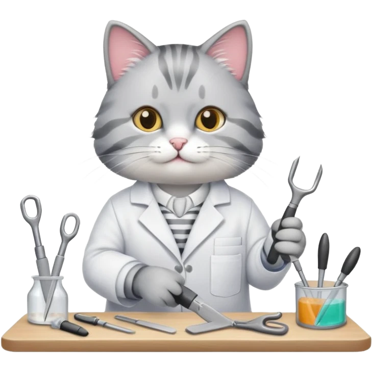 Cat as a nail technician emoji