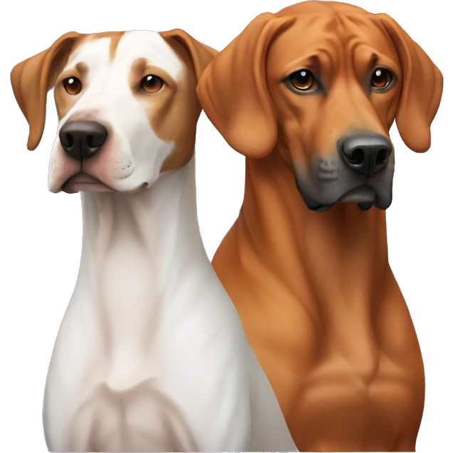 white man with long rainbow colored hair alongside a brown rhodesian ridgeback emoji