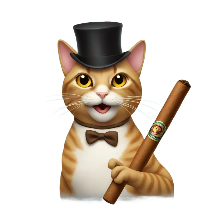 Cat smoking a cigar emoji