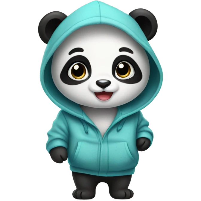 Baby panda wearing a hoodie emoji