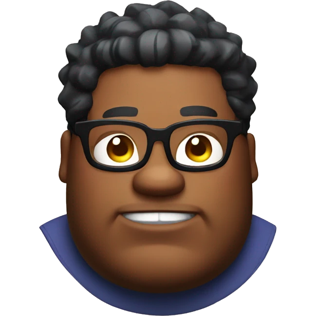 Fat man with glasses playing brawl stars emoji