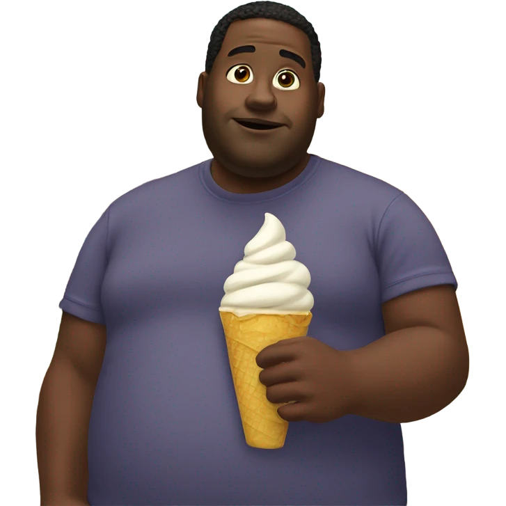.fat black guy withicecream emoji