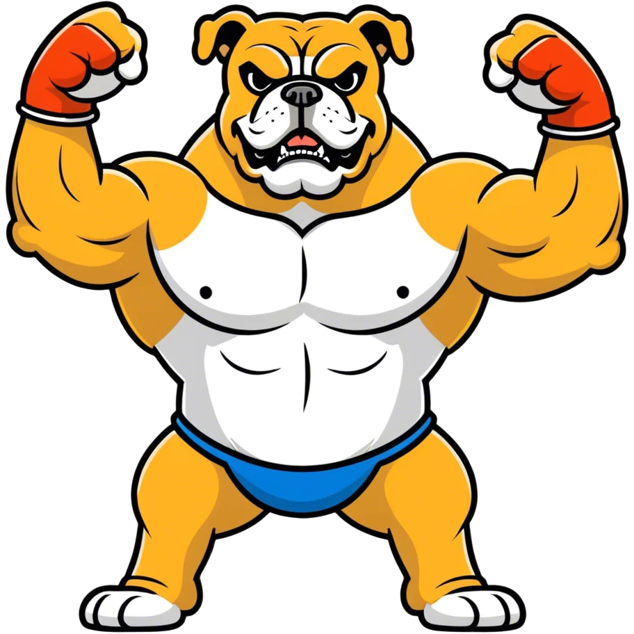 Bully dog flexing emoji