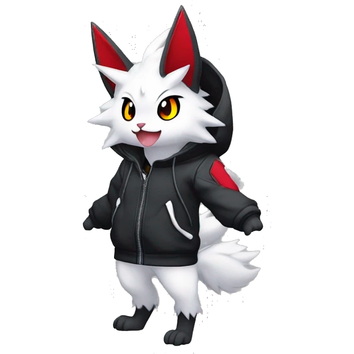 Dark Anthro Cool Kawaii Litten-Absol-Zangoose-Pokémon Punk Techwear Hoodie Cargo Collar emoji