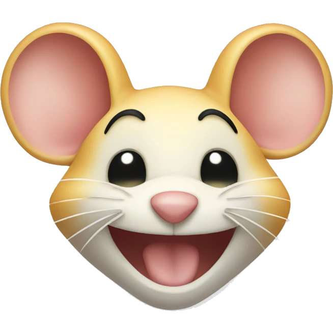 Cheesy grin mouse emoji